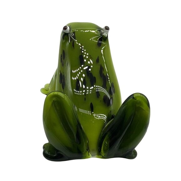 Weirdo Derpy Frog Toad Hand Blown Art Glass Paperweight Very Heavy 6"L x 3.5"H - Picture 6 of 7
